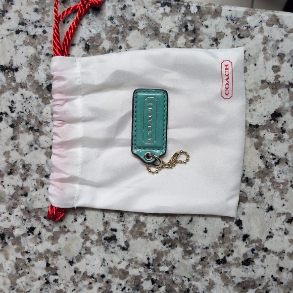 Authentic Coach Hang Tag In Aqua Turquoise Blue 2" x 1" - Picture 5 of 6